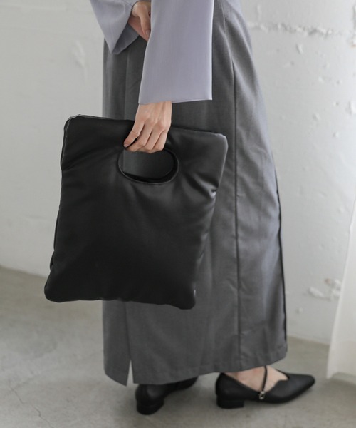 select MOCA（セレクトモカ）の「パテッド2WAYバッグ（ハンドバッグ・レディース・ブラック/アイボリー/ベージュ・FREE）」の18枚目の写真