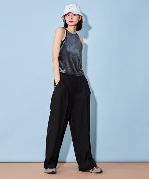 CITEN（シテン）の「＜CITEN＞ベロア タンクトップ（タンクトップ・レディース・ダークグレー/ブラウン/オフホワイト・FREE）」の12枚目の写真