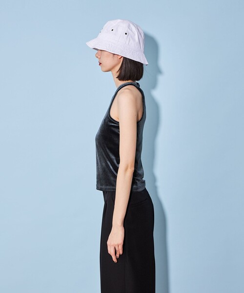 CITEN（シテン）の「＜CITEN＞ベロア タンクトップ（タンクトップ・レディース・ダークグレー/ブラウン/オフホワイト・FREE）」の14枚目の写真