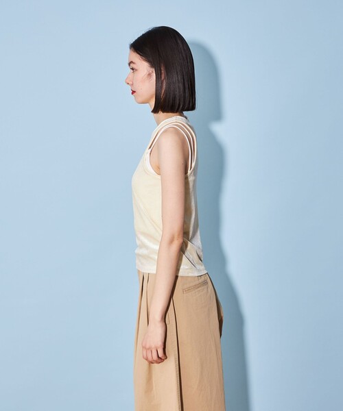 CITEN（シテン）の「＜CITEN＞ベロア タンクトップ（タンクトップ・レディース・ダークグレー/ブラウン/オフホワイト・FREE）」の5枚目の写真