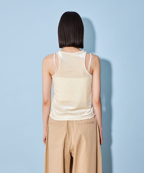 CITEN（シテン）の「＜CITEN＞ベロア タンクトップ（タンクトップ・レディース・ダークグレー/ブラウン/オフホワイト・FREE）」の6枚目の写真