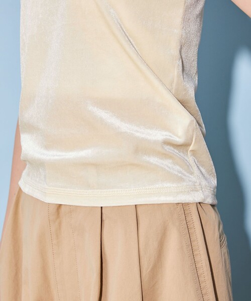 CITEN（シテン）の「＜CITEN＞ベロア タンクトップ（タンクトップ・レディース・ダークグレー/ブラウン/オフホワイト・FREE）」の9枚目の写真