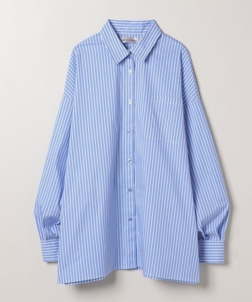 JEANASIS(ジーナシス)の「【YOGA】ストライプシャツLS/106937(シャツ/ブラウス・レディース・ブルー/ライトブルー・FREE)」の1枚目の写真