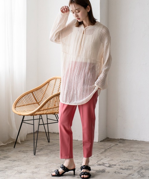 VitaFelice（ヴィータフェリーチェ）の「ダブルクロス テーパードパンツ（その他パンツ・レディース・ブラック/イエロー/ブルー系/ネイビー/オレンジ/グリーン/ピンク/サンドベージュ/ラベンダー・M/L/LL/S）」の11枚目の写真