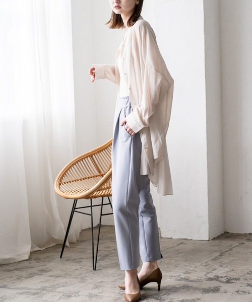 VitaFelice（ヴィータフェリーチェ）の「ダブルクロス テーパードパンツ（その他パンツ・レディース・ブラック/イエロー/ブルー系/ネイビー/オレンジ/グリーン/ピンク/サンドベージュ/ラベンダー・M/L/LL/S）」の19枚目の写真