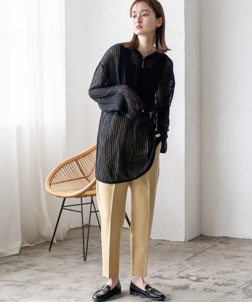 VitaFelice（ヴィータフェリーチェ）の「ダブルクロス テーパードパンツ（その他パンツ・レディース・ブラック/イエロー/ブルー系/ネイビー/オレンジ/グリーン/ピンク/サンドベージュ/ラベンダー・M/L/LL/S）」の21枚目の写真