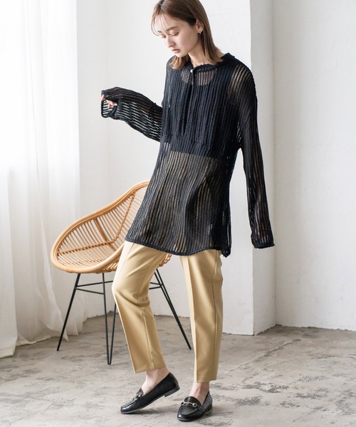 VitaFelice（ヴィータフェリーチェ）の「ダブルクロス テーパードパンツ（その他パンツ・レディース・ブラック/イエロー/ブルー系/ネイビー/オレンジ/グリーン/ピンク/サンドベージュ/ラベンダー・M/L/LL/S）」の22枚目の写真