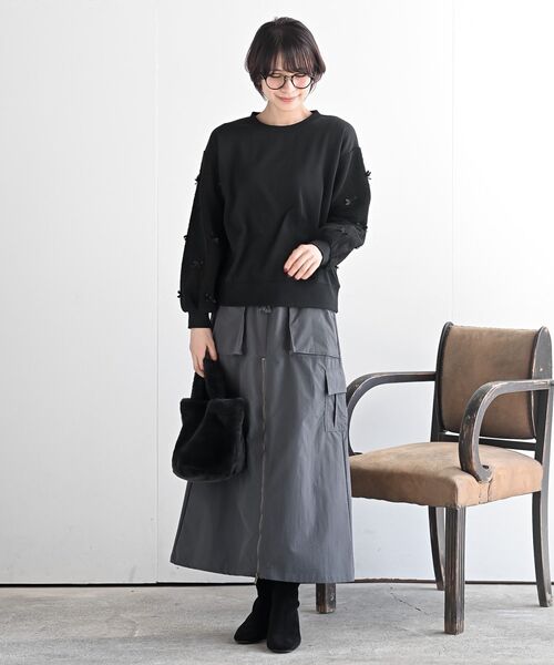 rps（アールピーエス）の「フロントＺＩＰカーゴスカート（スカート・レディース・カーキ/ブラック/チャコールグレー・フリー）」の4枚目の写真