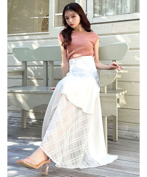 RESEXXY(リゼクシー)の「アシンメトリーボートネックニットトップス(ニット/セーター・レディース・オレンジ/ブルー/ブラック・FREE)」の8枚目の写真