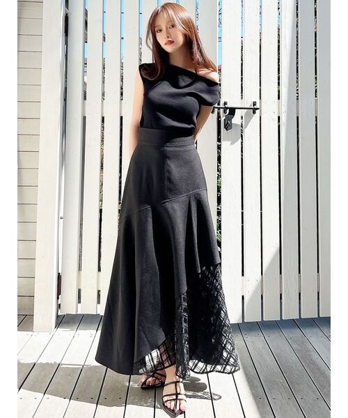 RESEXXY(リゼクシー)の「アシンメトリーボートネックニットトップス(ニット/セーター・レディース・オレンジ/ブルー/ブラック・FREE)」の13枚目の写真