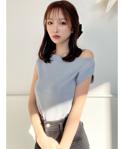 RESEXXY(リゼクシー)の「アシンメトリーボートネックニットトップス(ニット/セーター・レディース・オレンジ/ブルー/ブラック・FREE)」の17枚目の写真