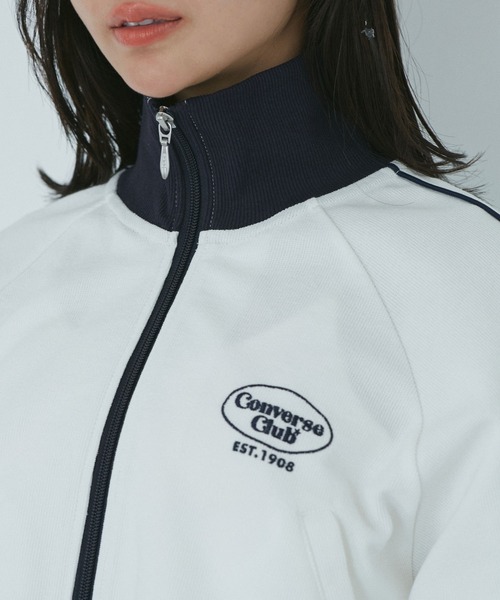 CONVERSE（コンバース）の「【CONVERSE別注】パイピングトラックピケジャケット【セットアップ対応】【洗える】（ブルゾン・レディース・オフホワイト/ピンク/ネイビー・M）」の14枚目の写真
