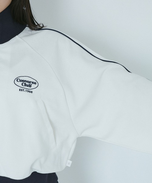 CONVERSE（コンバース）の「【CONVERSE別注】パイピングトラックピケジャケット【セットアップ対応】【洗える】（ブルゾン・レディース・オフホワイト/ピンク/ネイビー・M）」の15枚目の写真