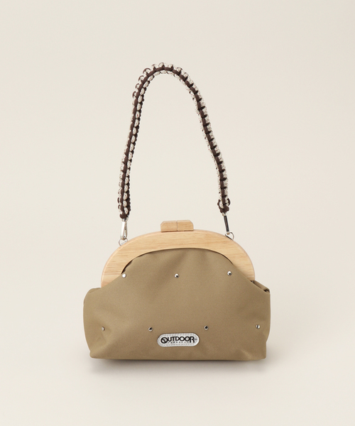 OUTDOOR PRODUCTS（アウトドアプロダクツ）の「141103 ガマグチハンドバッグ（ハンドバッグ・レディース・ベージュ/ブルー系その他/ブラック・FREE）」の2枚目の写真