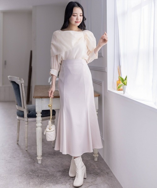 clear（クリア）の「肩パールシフォン七分袖ブラウス［大人 フェミニン 上品］≪再入荷≫（シャツ/ブラウス・レディース・ベージュ/ブラック/オフホワイト・F）」の15枚目の写真