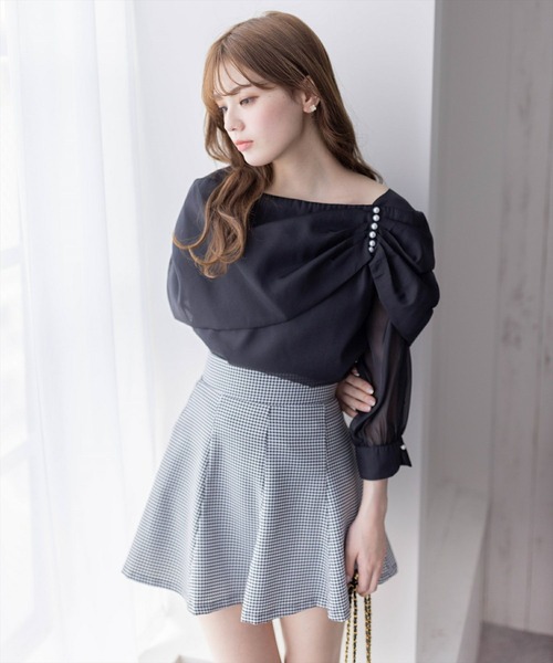 clear（クリア）の「肩パールシフォン七分袖ブラウス［大人 フェミニン 上品］≪再入荷≫（シャツ/ブラウス・レディース・ベージュ/ブラック/オフホワイト・F）」の16枚目の写真