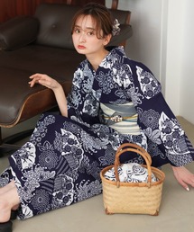 浴衣 注染染め ぼかし 紫陽花 片身替わり 浴衣 注染染め ぼかし 紫陽花 片身替わり