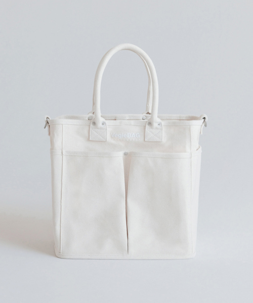 VegieBAG(ベジバッグ)の「【VegieBAG/ベジバッグ】SQUARE / キャンバストートバッグ(トートバッグ・レディース・アイボリー/ブラック・フリー)」の5枚目の写真