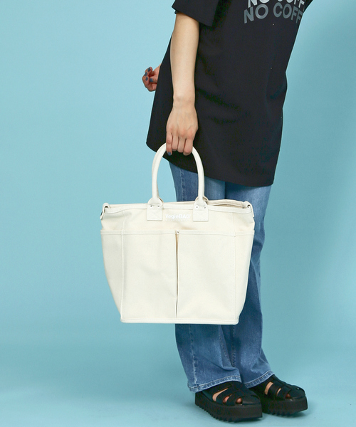 VegieBAG(ベジバッグ)の「【VegieBAG/ベジバッグ】SQUARE / キャンバストートバッグ(トートバッグ・レディース・アイボリー/ブラック・フリー)」の16枚目の写真
