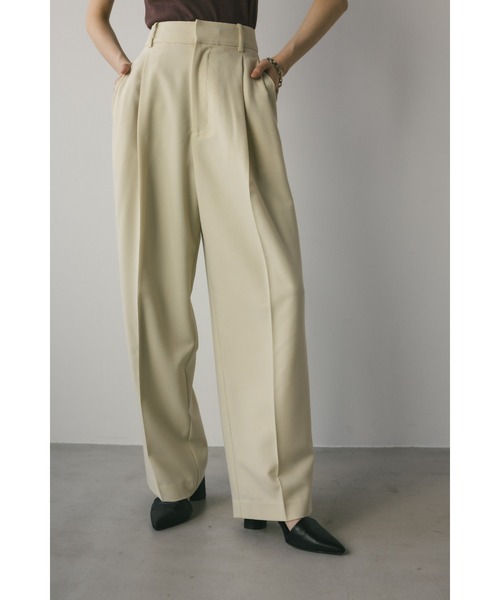 STYLEMIXER(スタイルミキサー)の「ベーシックツータックパンツ(スラックス・レディース・ミント/ネイビー/ライトグレー/アイボリー・X-SMALL/SMALL/MEDIUM)」の7枚目の写真