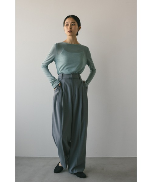 STYLEMIXER(スタイルミキサー)の「ベーシックツータックパンツ(スラックス・レディース・ミント/ネイビー/ライトグレー/アイボリー・X-SMALL/SMALL/MEDIUM)」の16枚目の写真