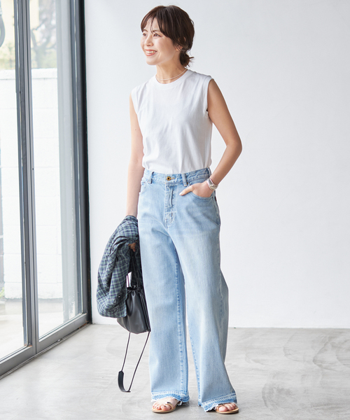 HANES(ヘインズ)の「HANES / ヘインズ 2P Japan Fit for HER スリーブレスシャツ HW5327(Tシャツ/カットソー・レディース・その他・MEDIUM)」の2枚目の写真