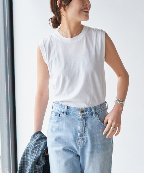 HANES(ヘインズ)の「HANES / ヘインズ 2P Japan Fit for HER スリーブレスシャツ HW5327(Tシャツ/カットソー・レディース・その他・MEDIUM)」の7枚目の写真