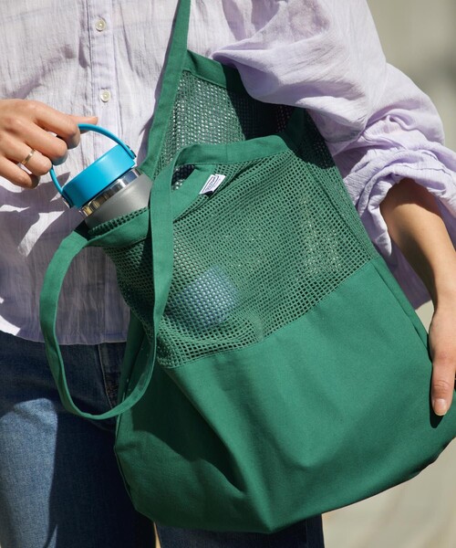 DULTON（ダルトン）の「DULTON/ダルトン COTTON HALF MESH BAG L / コットン ハーフ メッシュ バッグ L（トートバッグ・レディース・イエロー/グリーン/ナチュラル/グレー・ONE SIZE）」の12枚目の写真