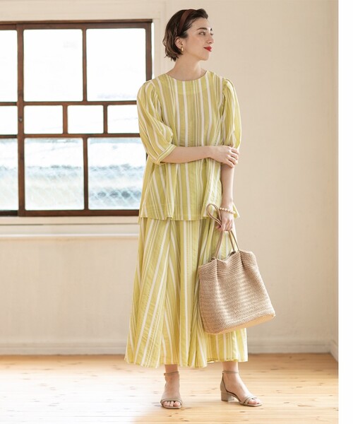 OPAQUE.CLIP（オペークドットクリップ）の「◆シアーストライプブラウス【手洗い可】（シャツ/ブラウス・レディース・ブルー系その他4/ライトイエロー系3・42/36/40/38）」の11枚目の写真