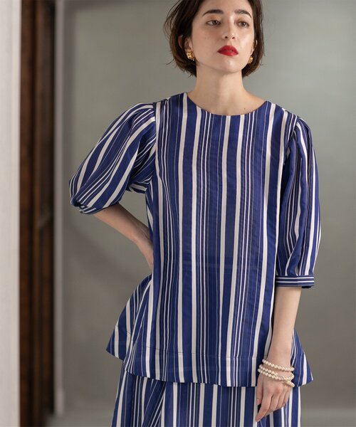 OPAQUE.CLIP（オペークドットクリップ）の「◆シアーストライプブラウス【手洗い可】（シャツ/ブラウス・レディース・ブルー系その他4/ライトイエロー系3・42/36/40/38）」の15枚目の写真