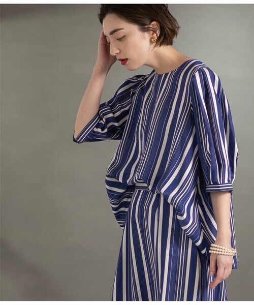 OPAQUE.CLIP（オペークドットクリップ）の「◆シアーストライプブラウス【手洗い可】（シャツ/ブラウス・レディース・ブルー系その他4/ライトイエロー系3・42/36/40/38）」の19枚目の写真