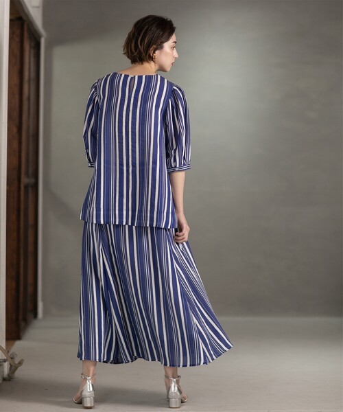 OPAQUE.CLIP（オペークドットクリップ）の「◆シアーストライプブラウス【手洗い可】（シャツ/ブラウス・レディース・ブルー系その他4/ライトイエロー系3・42/36/40/38）」の21枚目の写真