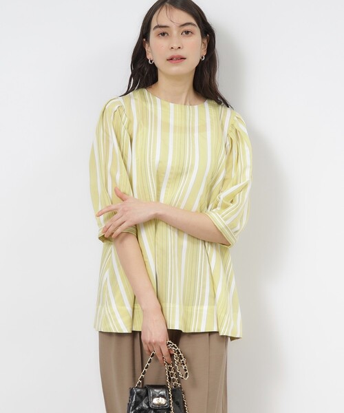 OPAQUE.CLIP（オペークドットクリップ）の「◆シアーストライプブラウス【手洗い可】（シャツ/ブラウス・レディース・ブルー系その他4/ライトイエロー系3・42/36/40/38）」の18枚目の写真