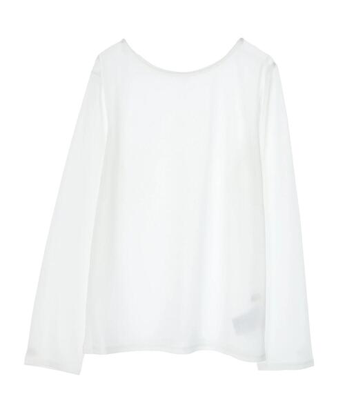 earth music&ecology(アースミュージックアンドエコロジー)の「シアーカットプルオーバー(Tシャツ/カットソー・レディース・イエロー/オフホワイト/グレイッシュブルー・FREE)」の6枚目の写真