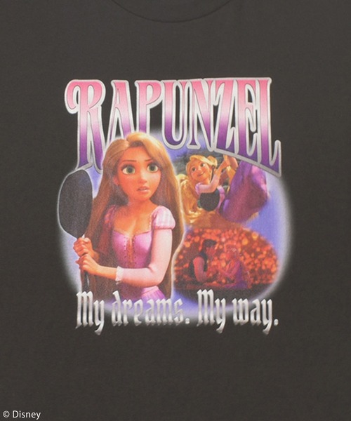 4GEEKS BY SPIRALGIRL（フォーギークスバイスパイラルガール）の「【Disney/ディズニー/ラプンツェル】ヴィンテージ風アートTシャツ（Tシャツ/カットソー・レディース・ブラック・FREE）」の5枚目の写真