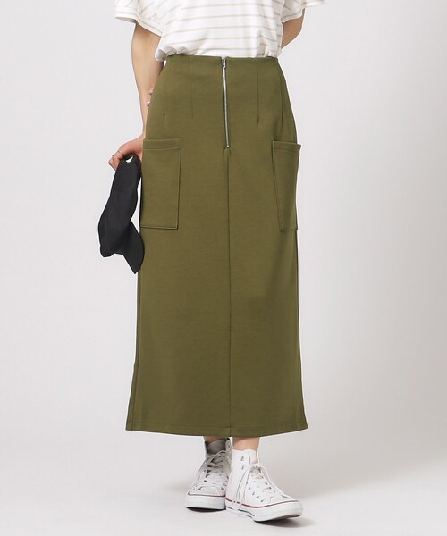 DRESKIP(ドレスキップ)の「◆【M-LL/ストレッチ】腰回りすっきり見えのこだわりシルエット フロントZIP ナロースカート(スカート・レディース・ブラック/カーキ/チャコールグレー・02/03/04)」の1枚目の写真