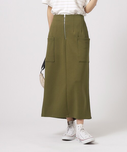 DRESKIP(ドレスキップ)の「◆【M-LL/ストレッチ】腰回りすっきり見えのこだわりシルエット フロントZIP ナロースカート(スカート・レディース・ブラック/カーキ/チャコールグレー・02/03/04)」の14枚目の写真