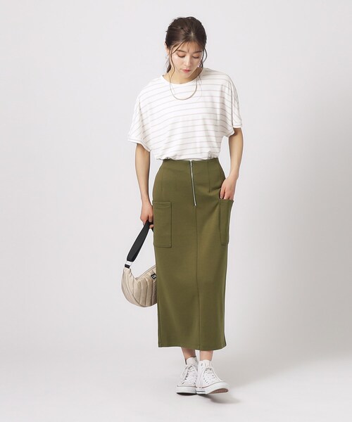 DRESKIP(ドレスキップ)の「◆【M-LL/ストレッチ】腰回りすっきり見えのこだわりシルエット フロントZIP ナロースカート(スカート・レディース・ブラック/カーキ/チャコールグレー・02/03/04)」の12枚目の写真