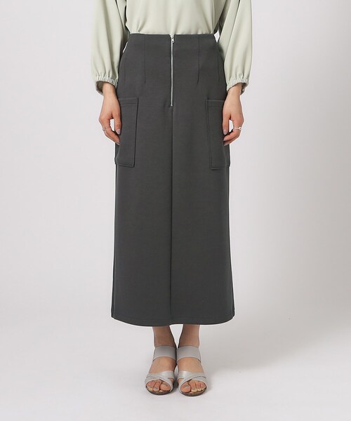 DRESKIP(ドレスキップ)の「◆【M-LL/ストレッチ】腰回りすっきり見えのこだわりシルエット フロントZIP ナロースカート(スカート・レディース・ブラック/カーキ/チャコールグレー・02/03/04)」の10枚目の写真