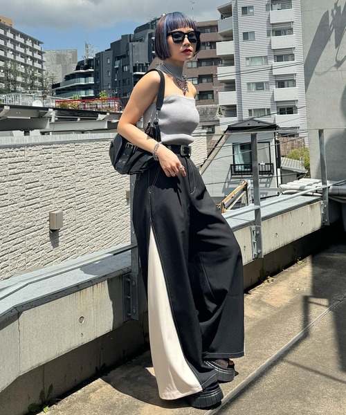 PAGEBOY（ページボーイ）の「サイドキリカエパンツ（その他パンツ・レディース・ベージュ/ブラック/チャコールグレー・FREE）」の5枚目の写真