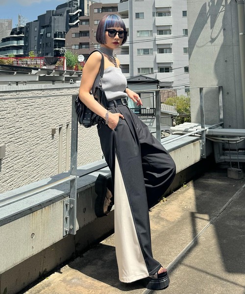 PAGEBOY（ページボーイ）の「サイドキリカエパンツ（その他パンツ・レディース・ベージュ/ブラック/チャコールグレー・FREE）」の6枚目の写真