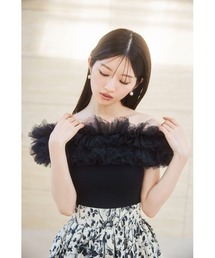 ボリュームチュールドッキングニットプルオーバー