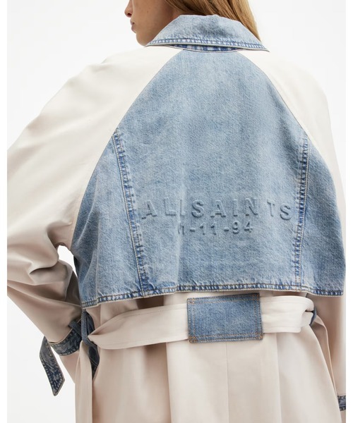 ALLSAINTS（オールセインツ）の「DAYLY DENIM PANELLED RELAXED TRENCH COAT | DAYLY デニム パネル リラックス トレンチ コート（トレンチコート・レディース・ホワイト系その他・10/8/6/4）」の8枚目の写真
