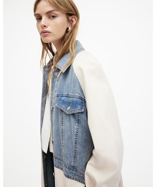 ALLSAINTS（オールセインツ）の「DAYLY DENIM PANELLED RELAXED TRENCH COAT | DAYLY デニム パネル リラックス トレンチ コート（トレンチコート・レディース・ホワイト系その他・10/8/6/4）」の5枚目の写真
