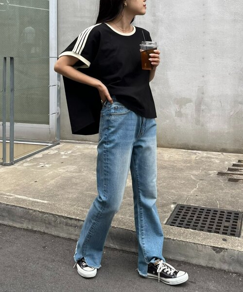 CIAOPANIC TYPY(チャオパニックティピー)の「ラインフレンチTee(Tシャツ/カットソー・レディース・グレー/オフホワイト/ブラック/ホワイト・ONE SIZE)」の18枚目の写真