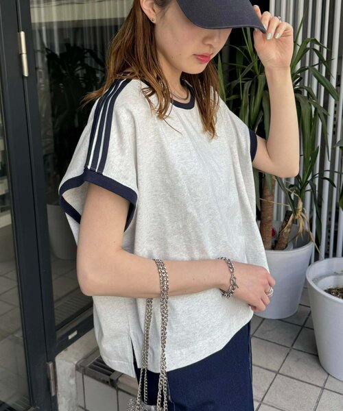 CIAOPANIC TYPY(チャオパニックティピー)の「ラインフレンチTee(Tシャツ/カットソー・レディース・グレー/オフホワイト/ブラック/ホワイト・ONE SIZE)」の22枚目の写真