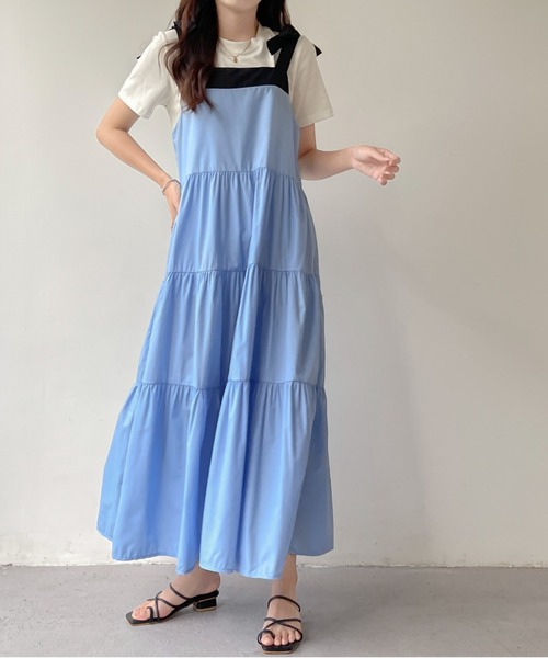 セール】配色ティアードキャミワンピース（ワンピース）｜emi+  