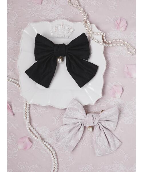 ローズフルールエプロンリボンバレッタ　黒×白 ローズフルールエプロンリボンバレッタ – BABY, THE STARS SHINE