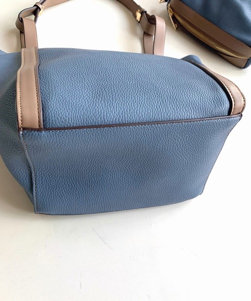 Q（キュー）の「2wayショルダートート（トートバッグ・レディース・チャコールグレー/ライトブルー・ONE SIZE）」の13枚目の写真