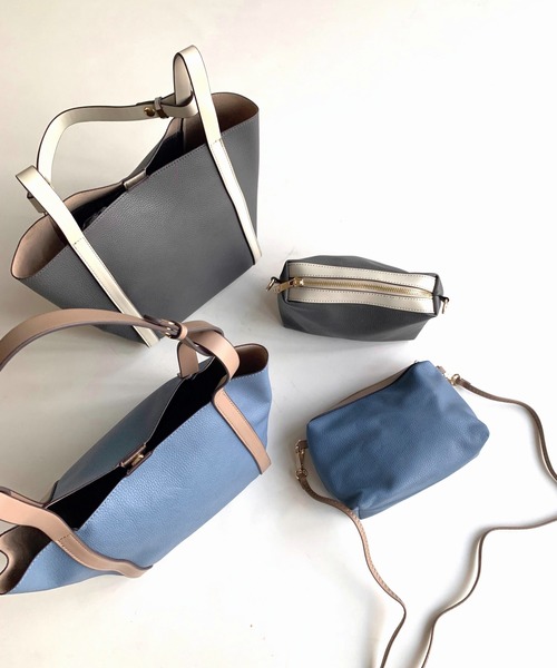 Q（キュー）の「2wayショルダートート（トートバッグ・レディース・チャコールグレー/ライトブルー・ONE SIZE）」の17枚目の写真